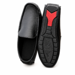 Classic men’s black leather loafers for formal and casual wear